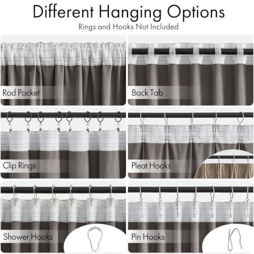 Image of MIULEE Light Taupe Velvet Pinch Pleat Blackout Curtains W52 X L90 Inches