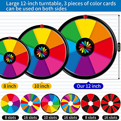 Qcfdlcx 12 Inch Table Spinning Wheel, 3 Double-Sided Slot Color Prize Wheel,For Fortune Game,Trade Show， Holiday Activities, Party Pub,Carnival #TOP1
