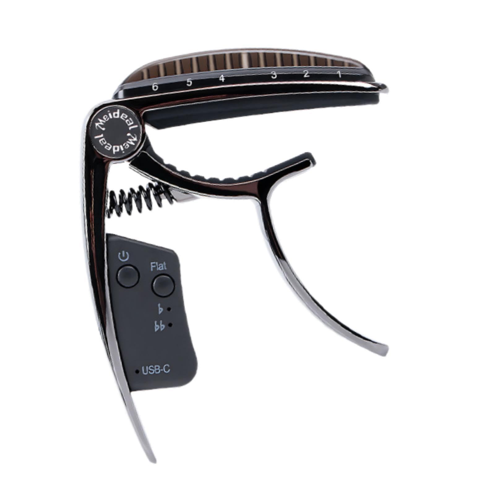 Kapodaster, Stimmgerät, Clip für E Gitarre für Klassische Bassgitarre, Schwarz
