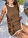 EVALESS 2 Piece Sets for Women Summer Matching Athletic Lounge Outfits Ribbed Knit Tank Top and Elastic Waist Split Lined Skirt 2026 Spring Fashion Womens Two Piece Skirts Set Coffee Small