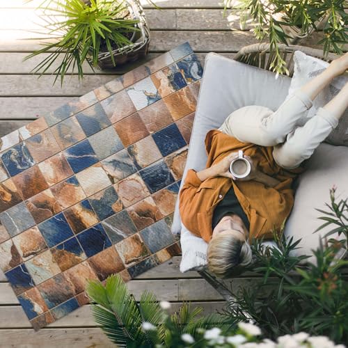 Tapis vinyle extérieur rectangle anti-décoloration pour sol de balcon - 3