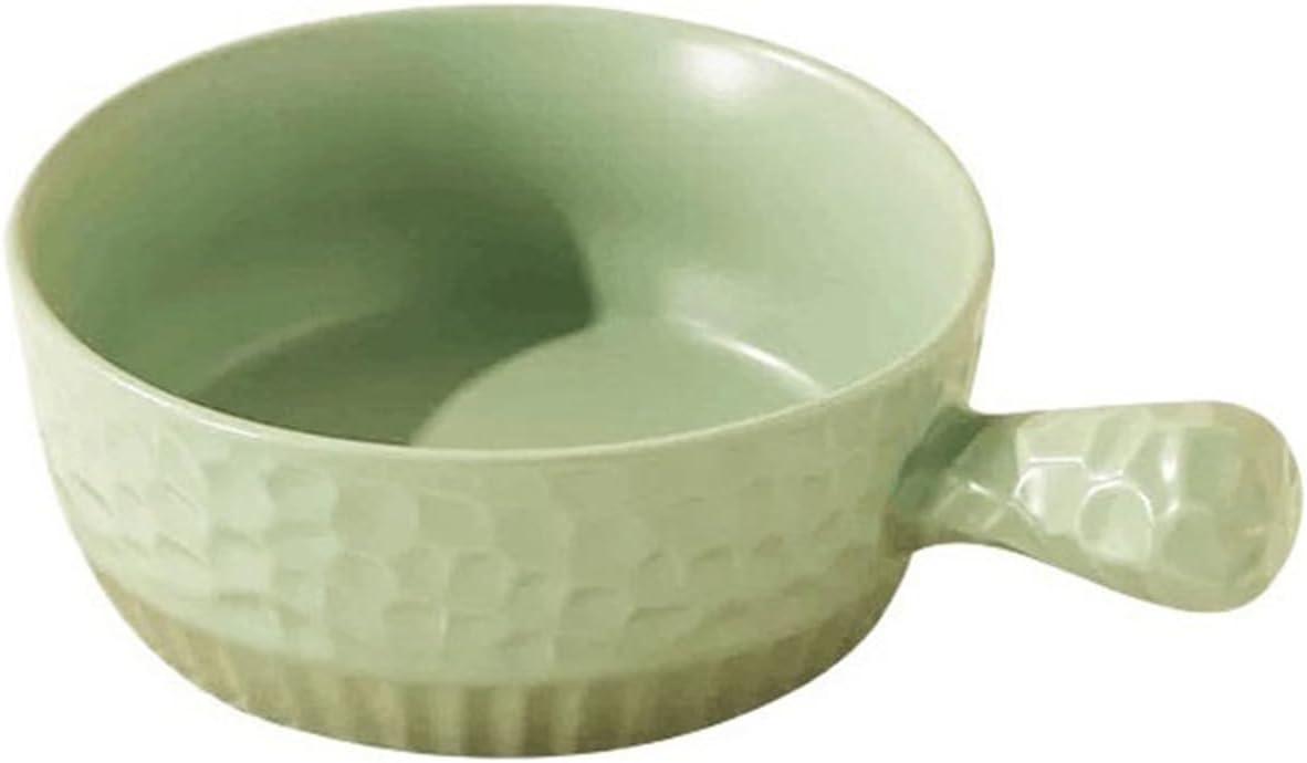 Lasagna Pans Ceramic Bowl with Handle Tableware Eating Household Personal Use Wide Spaghetti Oven Baking Pan for Baking Cake(Yellow)