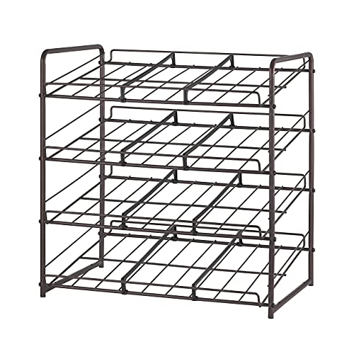 Vontreux Can Rack Organizer, Stackable 4-Tier Can Storage Dispenser for Kitchen Cabinet or Pantry, Bronze