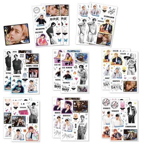 Stray Kids Sticker, 16 Piezas Pegatinas Stray Kids, SKZ Sticker, Pegatinas SKZ Merch...