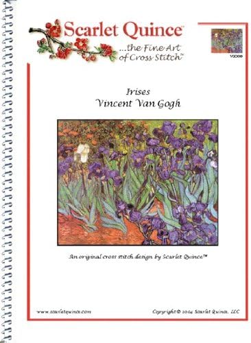 Scarlet Quince vgo009Irises by Vincent Van Gogh de punto de cruz, diseño de gráfico