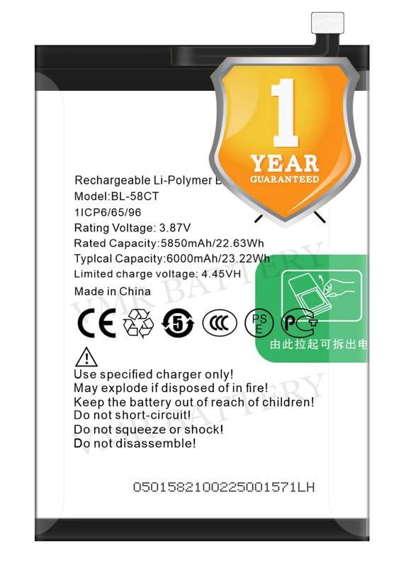 Image of Orignal BL-58CT Battery Compatible with Tecno Spark 7 (KF6, KF6j, KF6i, KF6k, PR651h, PR651, PR651E, KF6m, KF6h, KF6n) | Spark 7T (KF6p) - (6000mAh) - 1 Year Warrenty** W9