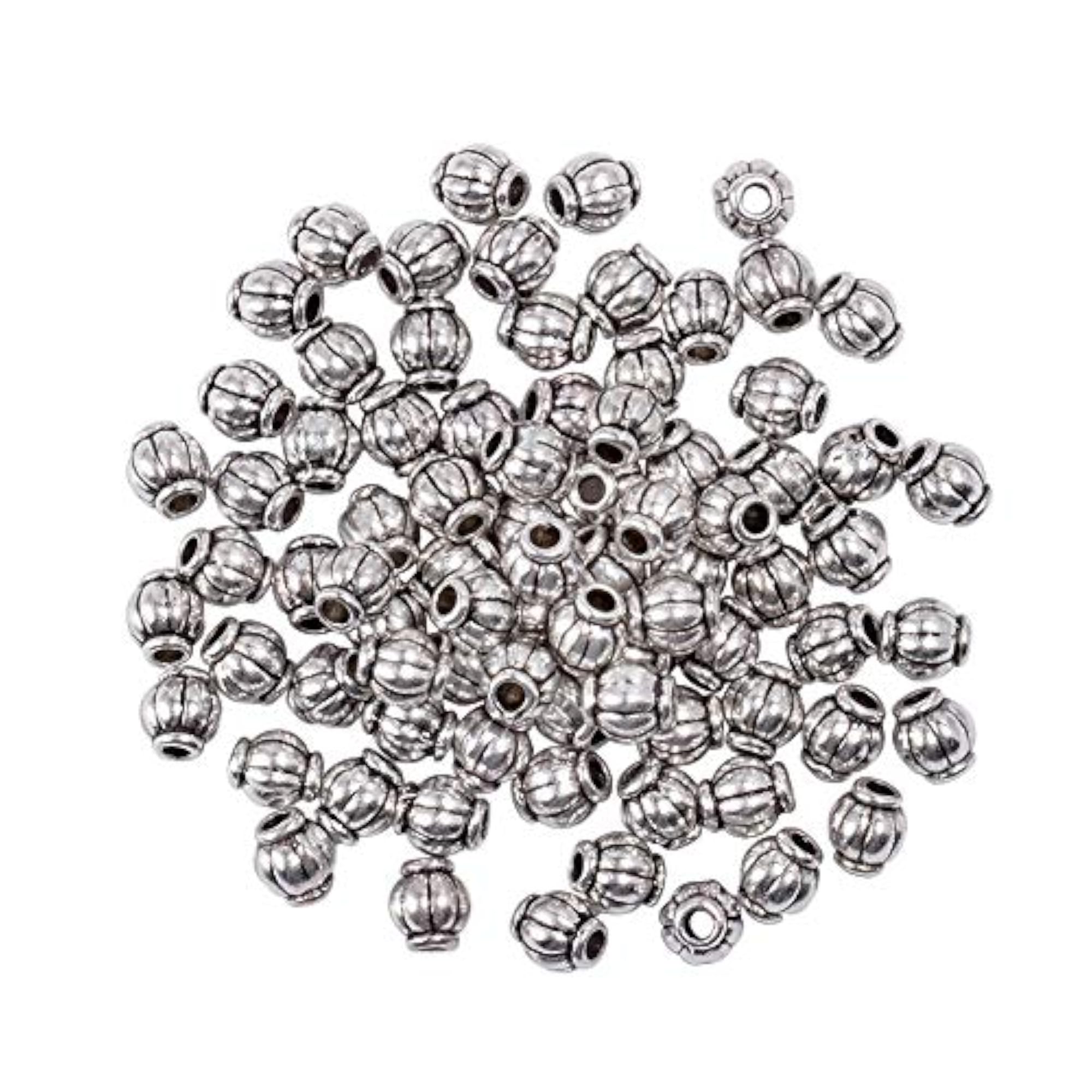 750pcs Antique Golden Tibetan Alloy Barrel Spacer Beads