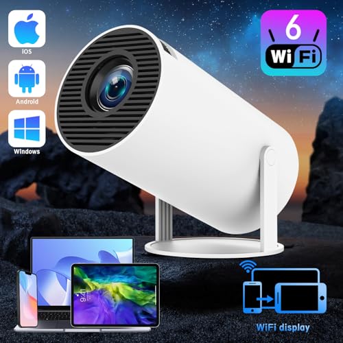 Image of Mini projector with WiFi and Bluetooth, HY300 PRO Portable Projector with 4K 1080P Support, 180 Rotatable Auto Keystone with Android 11 Smart Projector, Compatible with HDMI /USB / Laptop