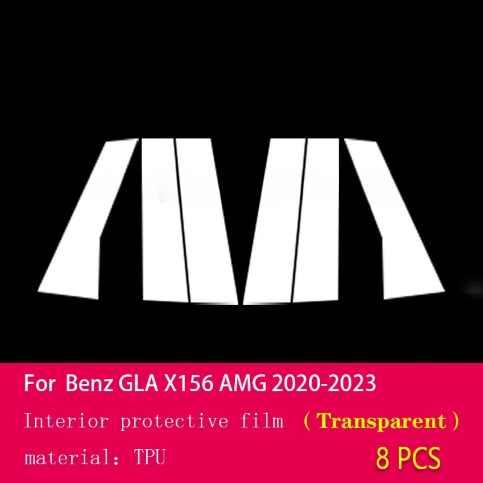 Pellicola protettiva per carrozzeria auto B C per finestra con membrana anti-graffio TPU PPF, per Benz GLA X156 AMG 2020-2023 (trasparente)