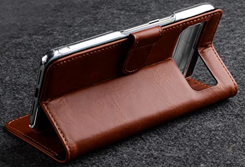 Coque Google Pixel 7 STILGUT en cuir véritable cognac avec support pour protéger votre smartphone - 5