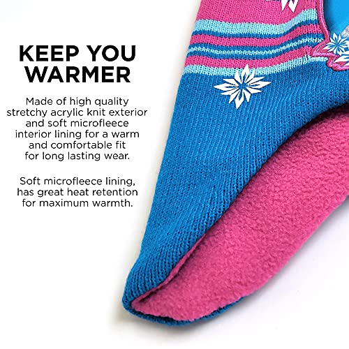 image for Disney Girls' Little Frozen Winter Hat and Kids Gloves Set, Elsa and A