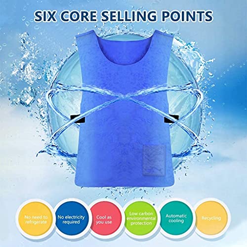 Summer Ice Cooling Vest for Men Women,Reusable Adjustable Cold Vest Fabric Sport Cool Vest Body Ice Vest for Cycling,Running Outdoor Sports Cool Vest in Hot Weather2