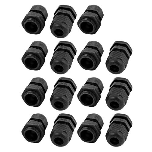 Aexit PG11 Compression Audio & Video Accessories Water Resistant Stuffing Cable Connector Glands Connectors & Adapters Black 15Pcs