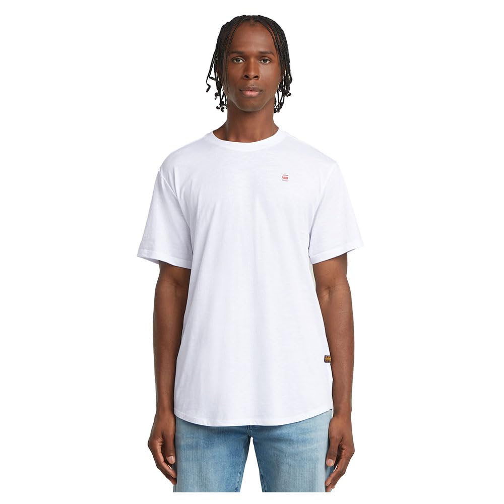 G-STAR Men's Lash Back Size R T T-Shirt, White (White D26043-c372-110), S
