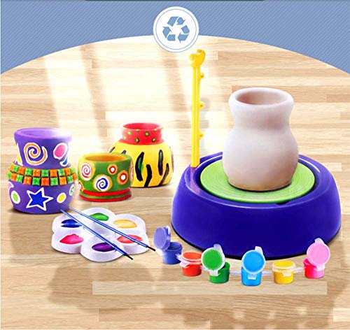 LITTLEFUN Art Pottery Artist Studio Spin Clay Pottery Wheel Game Craft Kit DIY Educational Toy for Kids Age 6 and Up Purple