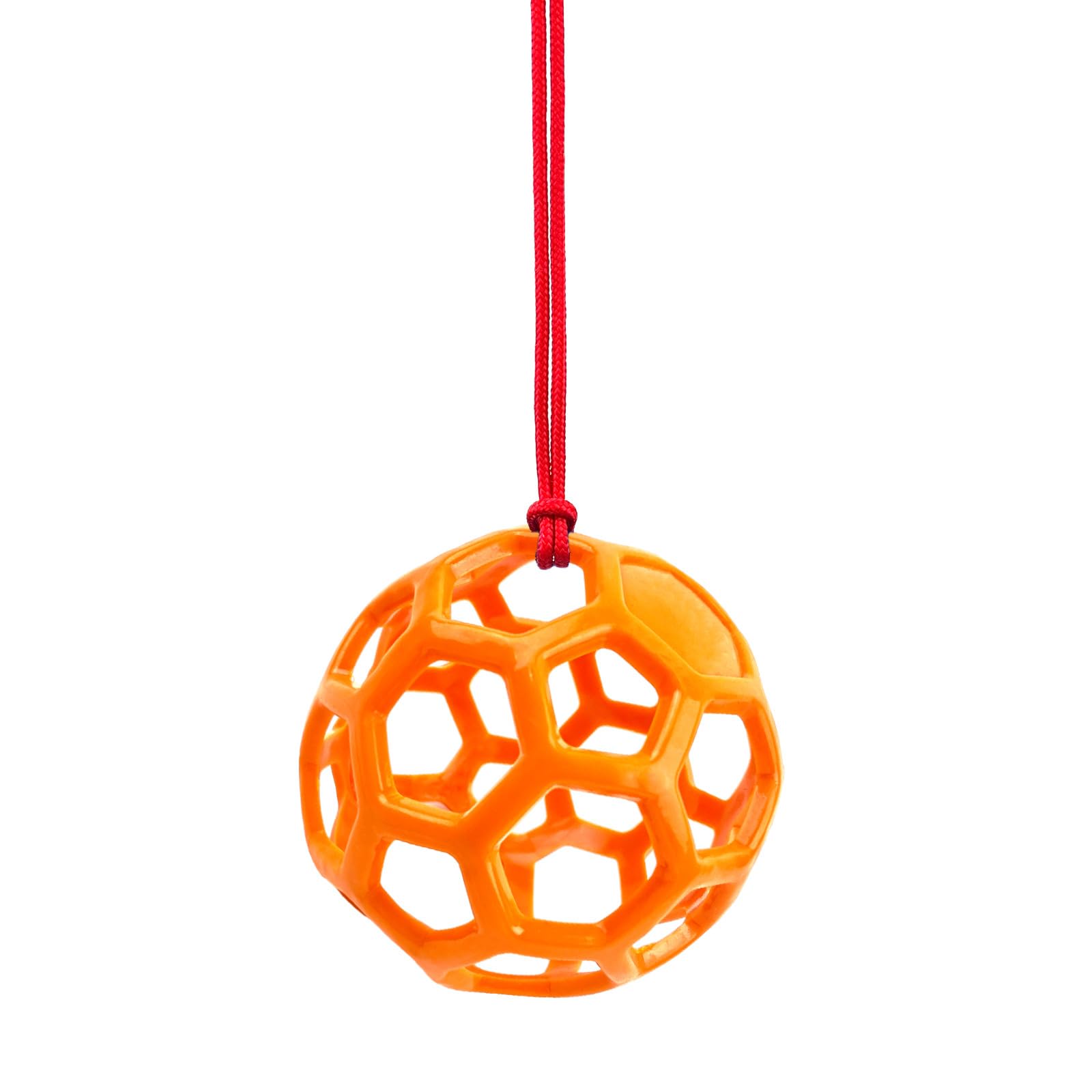 DAFORERAL Farm Stall Hanging Feeder Toy Ball for Horses, Goats, Sheep โ Durable TPR Feeding Ball, Hay Feeder for Animal Enrichment, Stretch-Resistant Design (Orange)