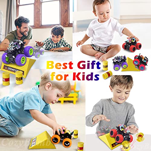 CozyBomB Friction Powered Monster Trucks Toys for Boys - Push and Go Car Vehicles Truck Jam Playset, Inertia Vehicle Cars, Kids Birthday Christmas Party Supplies Gift 3 Years Old 3-Pack - Image 5