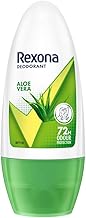 Rexona Aloe Vera Underarm Roll On Deodorant For Women, Antiperspirant, Removes Odour, Keeps Skin Fresh & Clean, Alcohol Free, Skin Friendly, 50 ml
