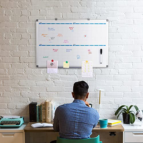 Makello Dry Erase Easel Quarterly Whiteboard Calender Combo, 36X24 Inches #TOP6