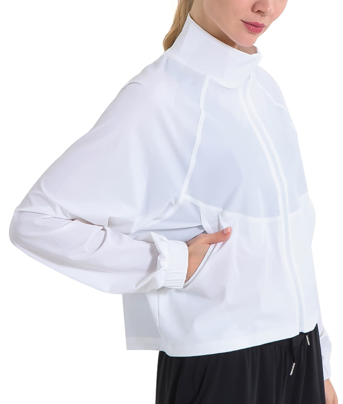 SEAUR Damen Laufjacke Dünn Atmungsaktiv Sportjacke UPF 50+ Sommer Sweatjacke Trainingsjacke Fitness Yoga Jacke S M L XL