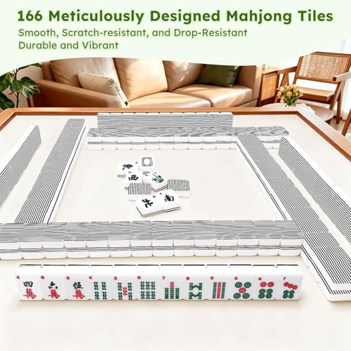 Set de Mahjong Americano con 166 Fichas de Acrílico y Bolsa miniatura 7