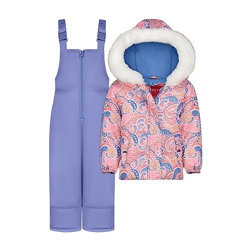 Image of LONDON FOG girls Snowsuit With Snowbib and Puffer Jacket