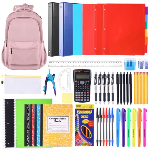 88 Pcs Back to School Supplies Kit with Backpack for High School ...