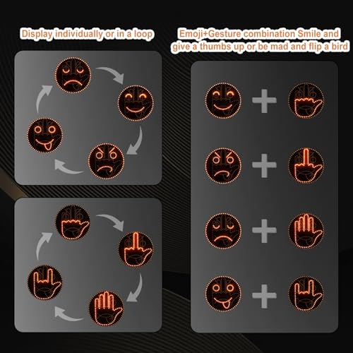 Luz LED para Auto con 4 Emojis y Gestos con Control Remoto miniatura 3