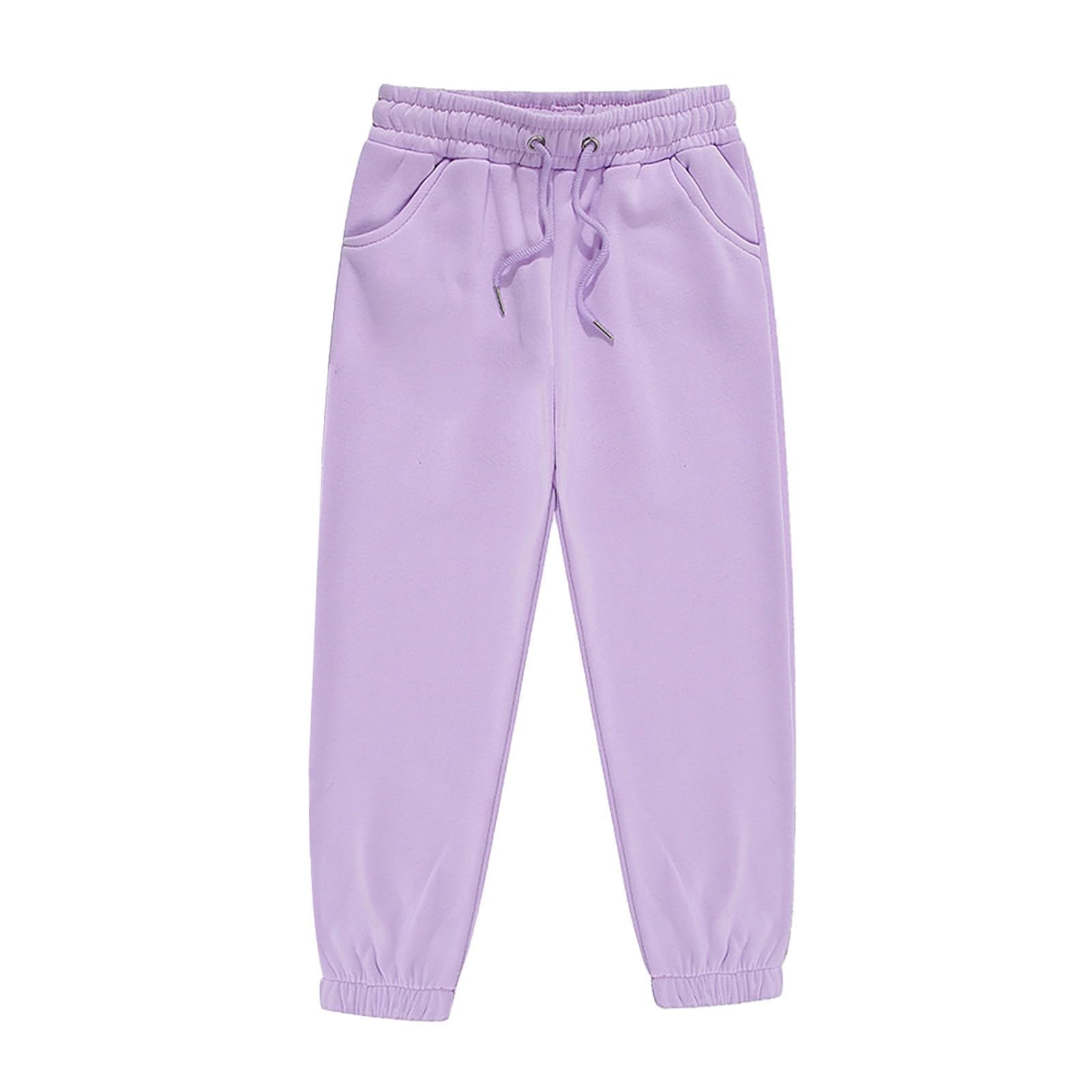 Cokbyavla Girls Purple #2 Gray Uniform Pants, Khaki Pants For Uniform Sweat For Teens Multi Pocket Cargo Kids' Elastic Waist Wide-Leg Jeans Kids Yoga Toddler 2-3 Years