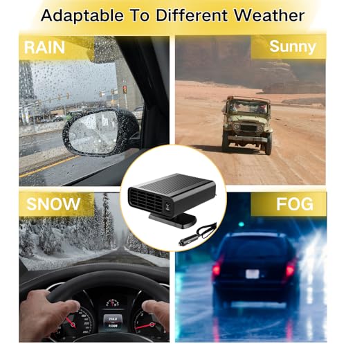 Car Heater 12V/150W, 2026 New Upgraded Portable Car Heater Fast Heating for Vehicle for Winter, Plug into Cigarette Lighter 360 Degree Rotation Defroster Defogger for Car Windshield - Image 8