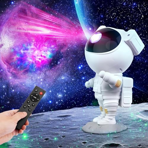 Storio Plastic Baby Toys Astronaut Galaxy Projector with Remote Control - 360° Adjustable Timer Kids Astronaut Nebula Night Light Lamp for Baby Adults Bedroom,Gaming Room,Home and Party,LED,White