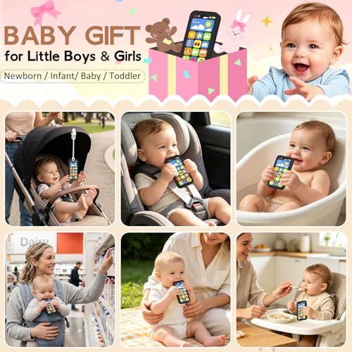 Image of Baby Teething Toys Silicone Baby Phone Teether Over 3 Months