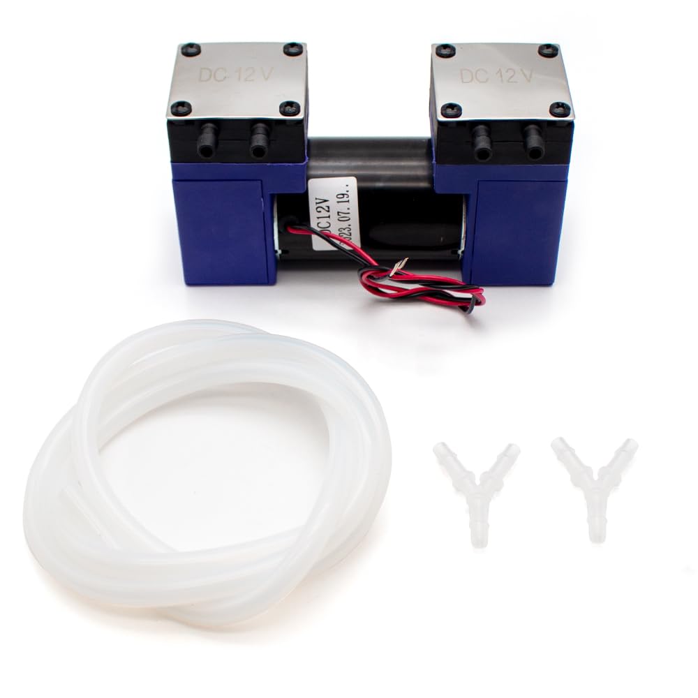 Toplionace Pompa a Vuoto Micro Doppia Testa, Mini Pompa a Diaframma 25W 12V 24V 220V Pompa Elettrica Silenziosa Piccola Pompa ad Aria Medica, 15L/min (24V)