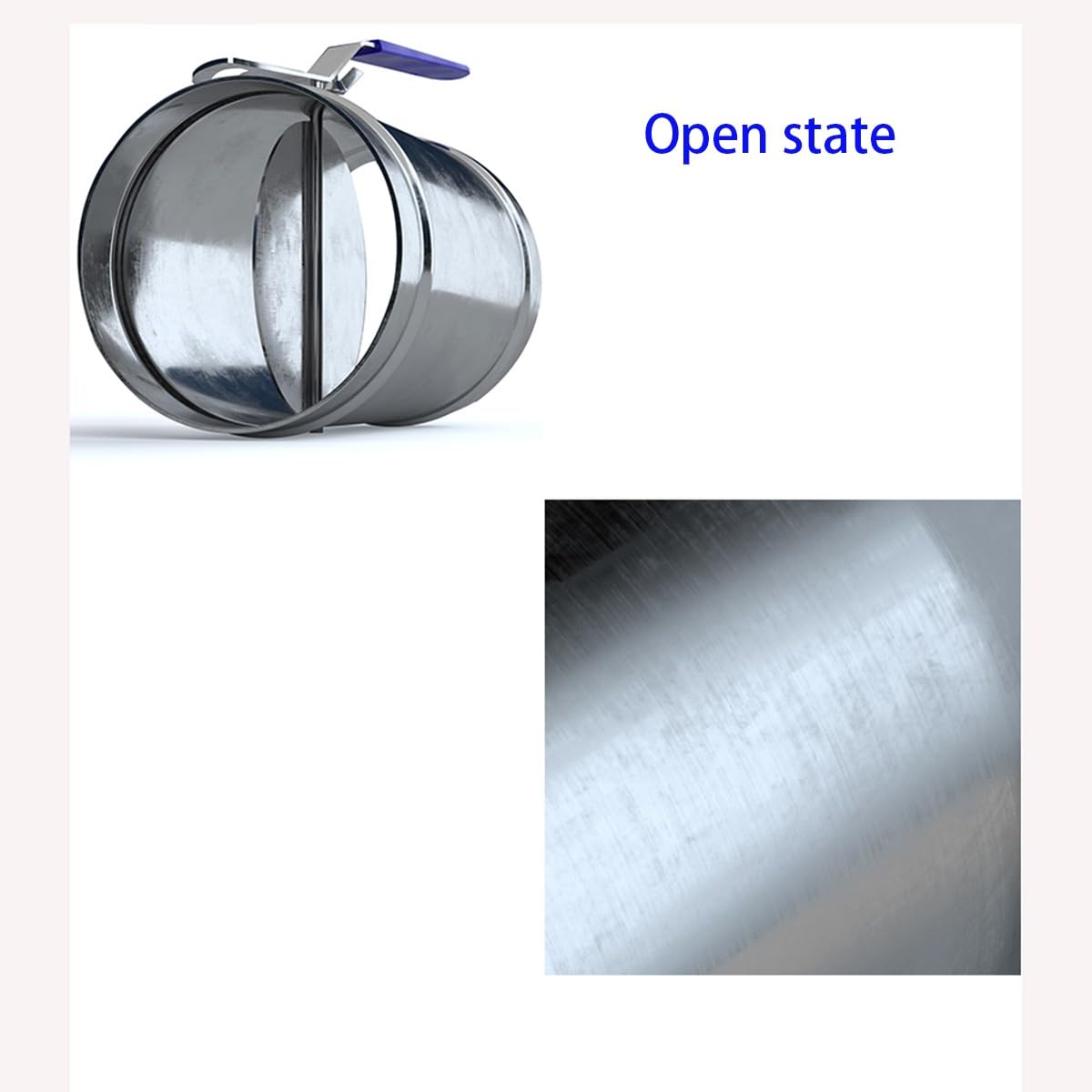 Válvula Control Volumen Aire, 1 Pieza Válvula Tubo Redondo Válvula Aire con Mango Estaño Galvanizado Manual Válvula Compuerta De Aire Manual Interruptor Compuerta Ventilación(200mm)