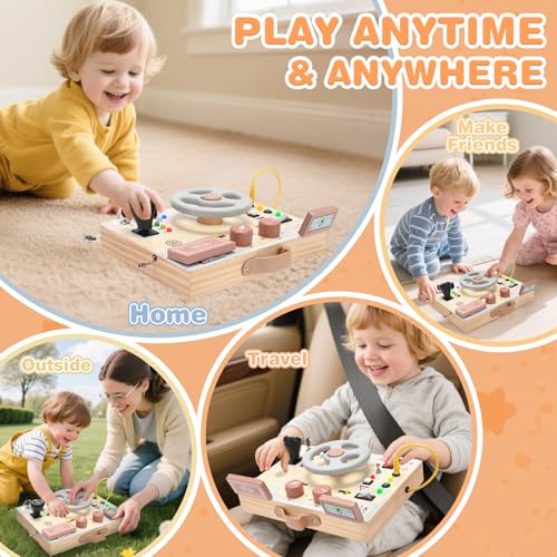 Image of Joyreal Montessori Toddler Busy Board - Montessori Toys for 1 2 3 Years Old