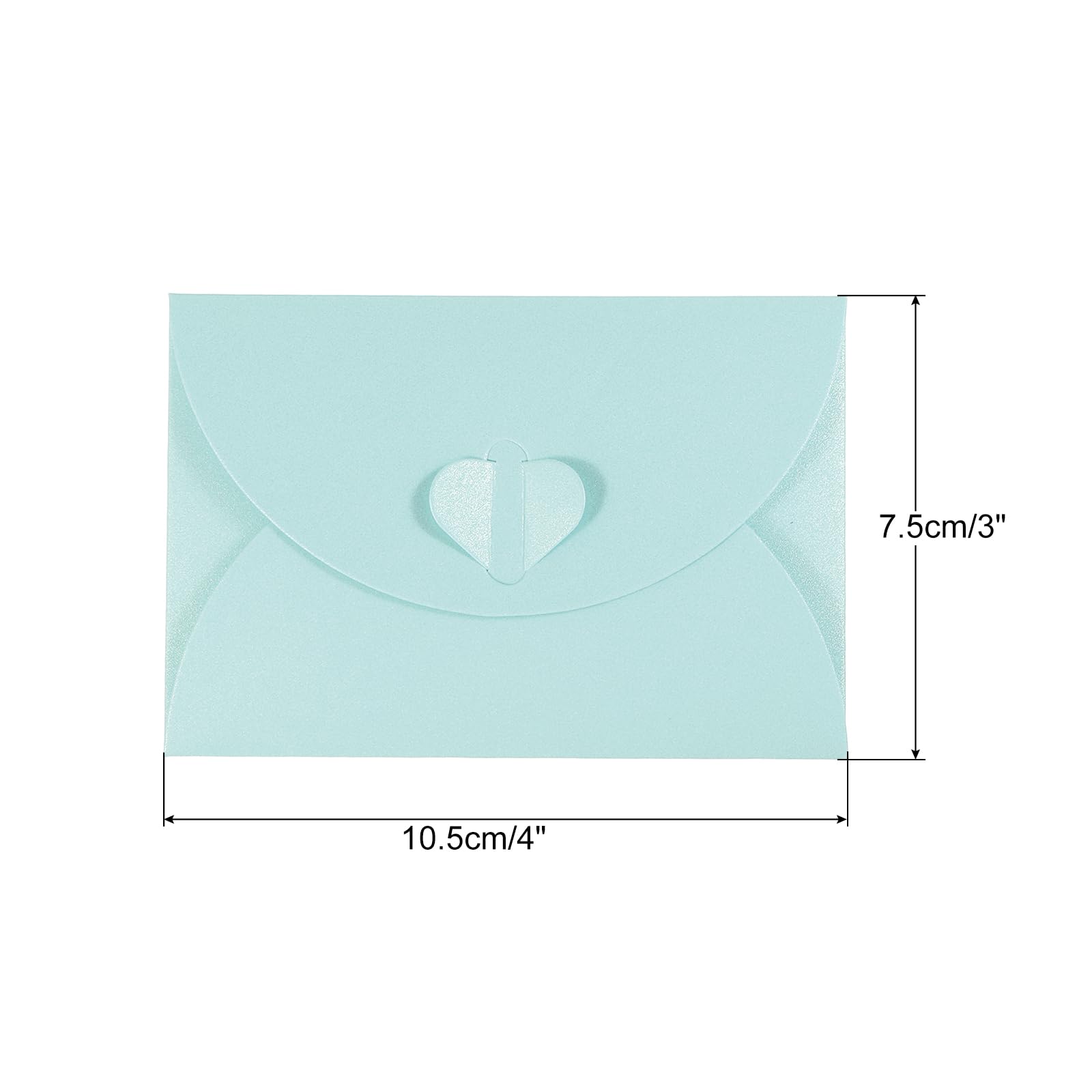 PATIKIL Gift Card Envelopes, 12 Pack Heart Shaped Clasp Small Gift Cards Holder Mini Envelope for Birthdays Weddings Light Blue - Image 2