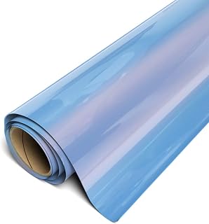 EasyWeed Heat Transfer Vinyl 15" x 5ft Roll (Electric Columbia Blue) Compatible Romeo/Juliet & Other Professional or Craft Cutters - Layerable - CPSIA Certified