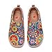 UIN Women's Blossom Painted Fashion Sneaker Canvas Slip-On Travel Shoes (8.5)