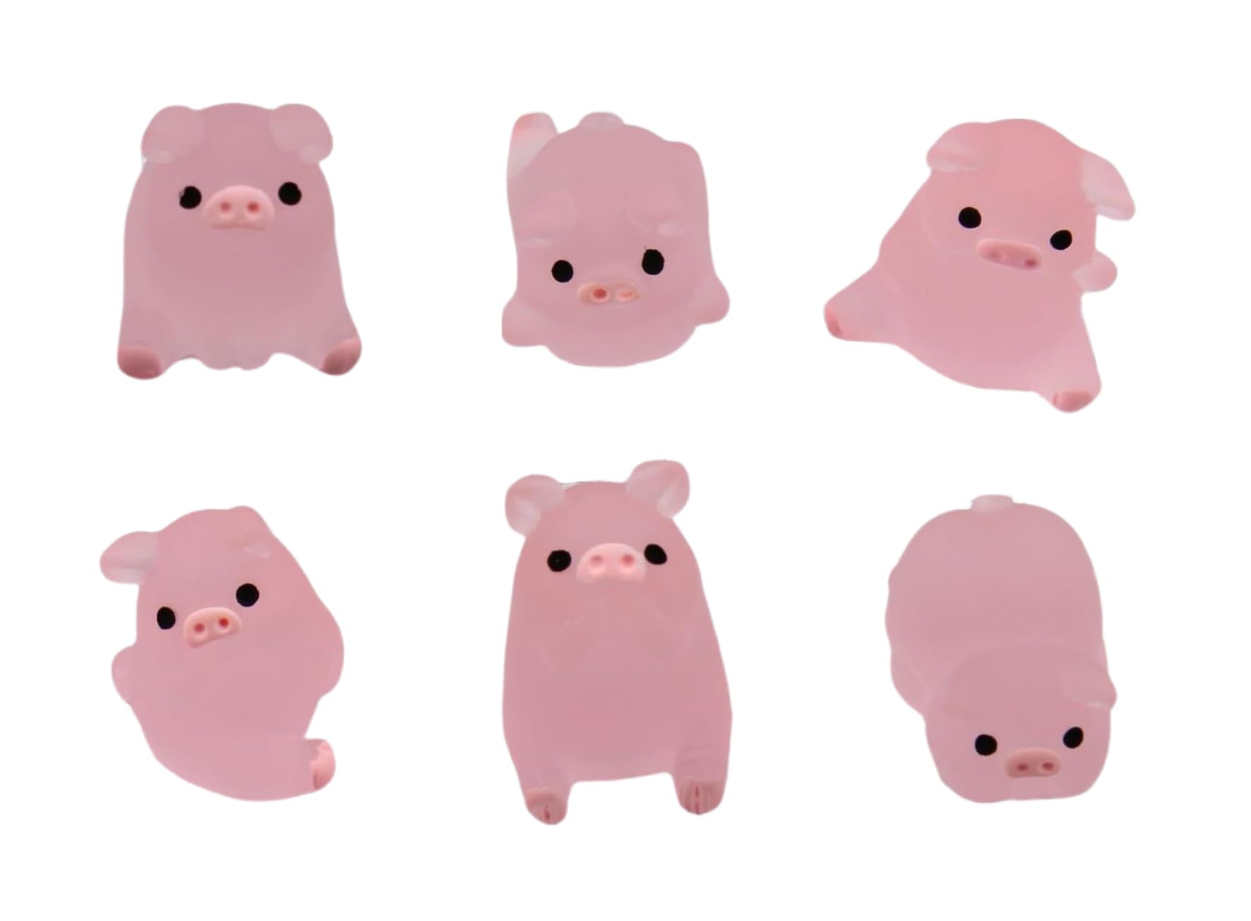 20 pcs Luminous Mini Resin Pig,Miniature Pig Glow in The Dark，Landscape DIY Terrarium Home Decor