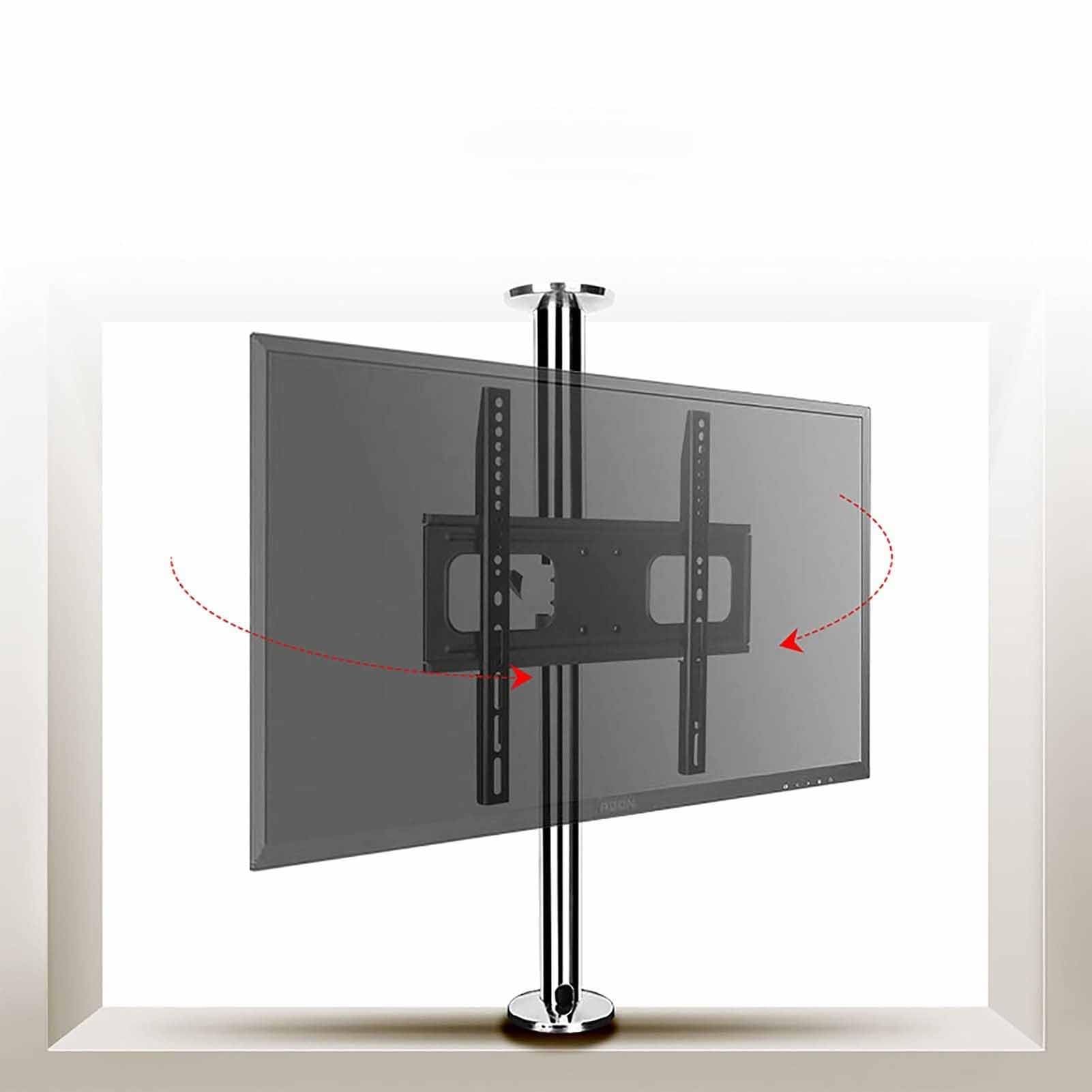Supporto TV da Pavimento - Parete di Base Rotante 360 ​​Gradi di Rotazione Staffa, Staffa Parete Divisoria TV LCD, Supporto TV Regolabile in Altezza(66-82CM)