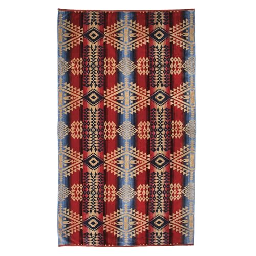 Pendleton Oversized Jacquard Spa Towels 40 x 70 inches Bath Towels 100% Cotton Soft and Quick Dry for The Beach Hot Tub Pool - Canyonlands Desert Sky