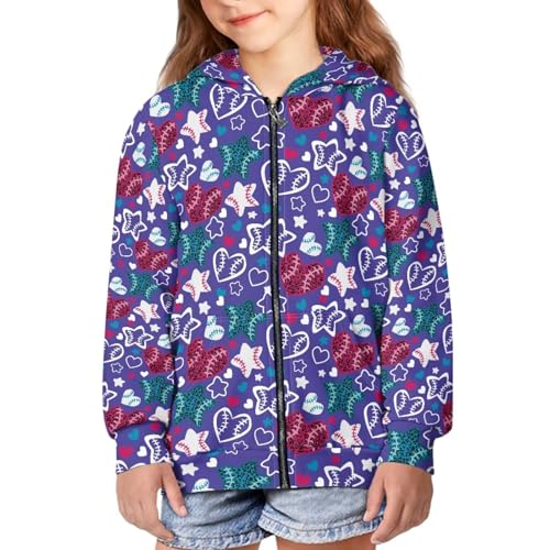 Image of Coloranimal Unisex Girls Boys Long Sleeve Casual Hoodies & Sweatshirts Tops Kids Zip Up Jacket Coat Age 6-16 Year