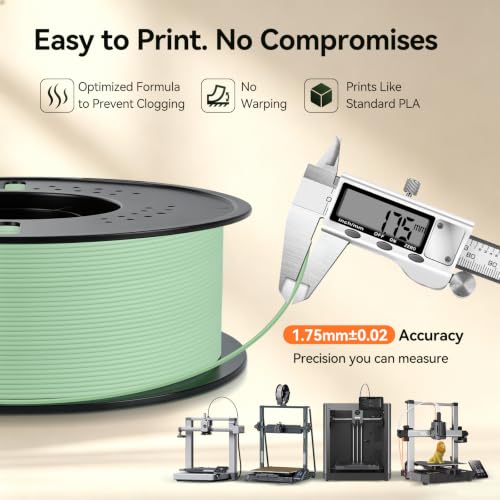 Image of Kingroon Matte PLA Filament 1.75mm 3D Printer Filament Matte Green 1kg Dimensional Accuracy + /- 0.02 mm