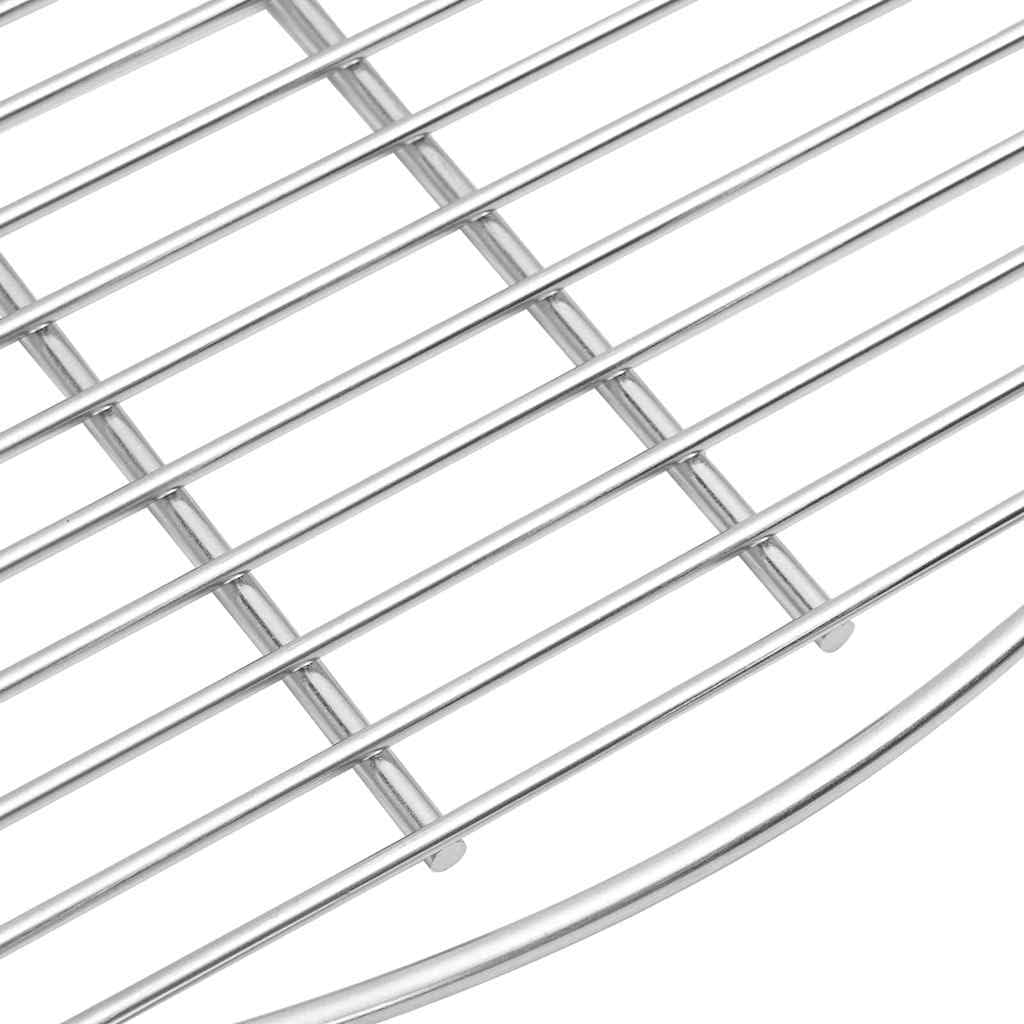 Griglia argentata, 57 x 57 cm, in acciaio inox lucidato, per giardino, terrazza, esterni, barbecue, accessorio durevole e facile da pulire, ideale per feste estive e campeggio