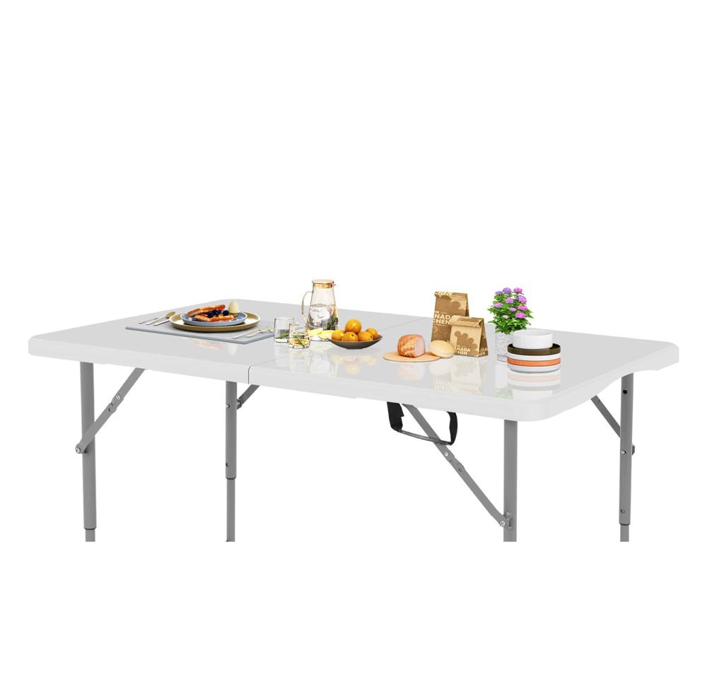 Amazon.com: Dkeli Folding Table 4 ft | Portable Plastic Picnic
