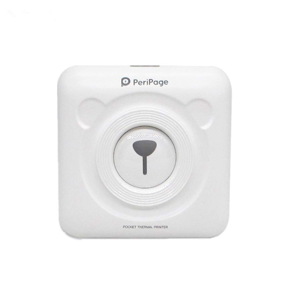 Peripage A6 Mobile Mini Photo Printer Bluetooth Wireless Journal Tutorial Post Printer with Thermal Paper Gift Free (A6 White)