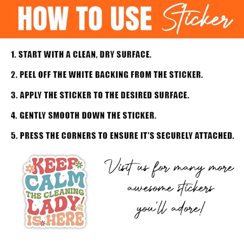 Image of MAIANEY (3x3 in) Funny Housekeeping Stickers Pack 10 Waterproof Cleaning Staff Decals for Laptop, Water Bottle, Journals - Gifts for Janitors, Maids, Housekeepers, Custodians