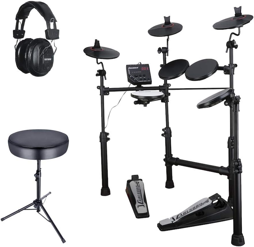 CarlsbroCSD100 Digital Drum Kit Electronic Electric, Practice Sticks, Headphones, Stool