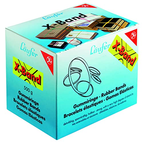Läufer 59079 Rondella X-Band, Elastic Cross Bands, Rubber Bands 150 x 11 mm, Diameter 100 mm, 500 g Box, Assorted Colours