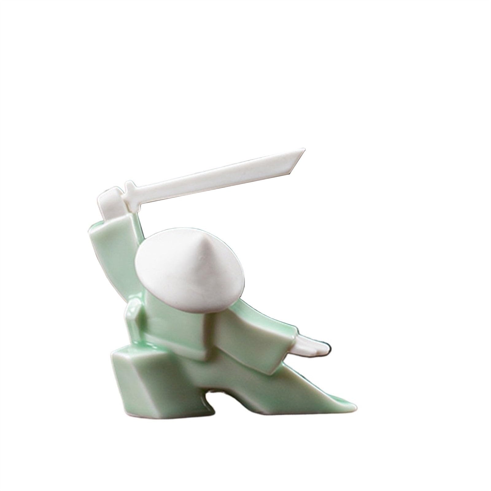 Incense Holder Samurai Knight Insence-Stick Holder Creative Ornaments Incense Burner Christmas Birthday (Color:Green B)
